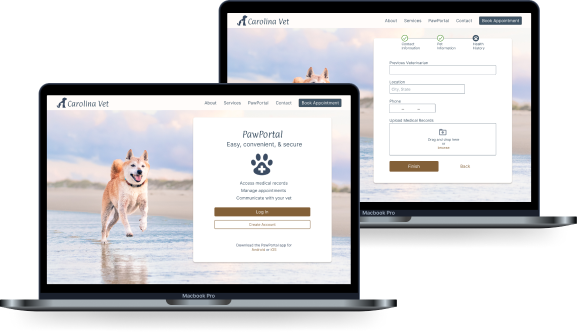 mock up of the PawPortal